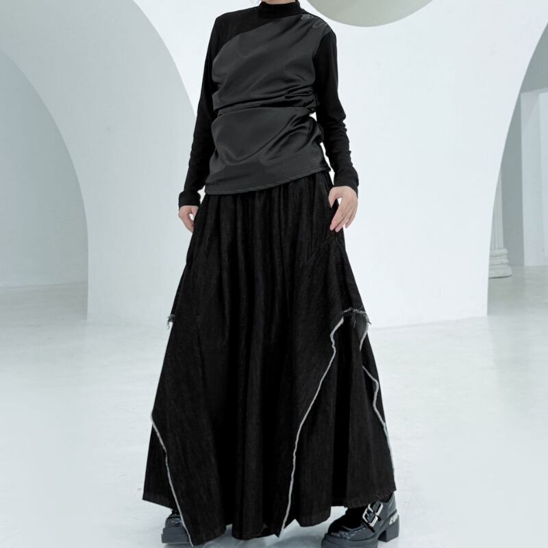 アシンメトリー ワイド ガウチョパンツ 2color PT0415