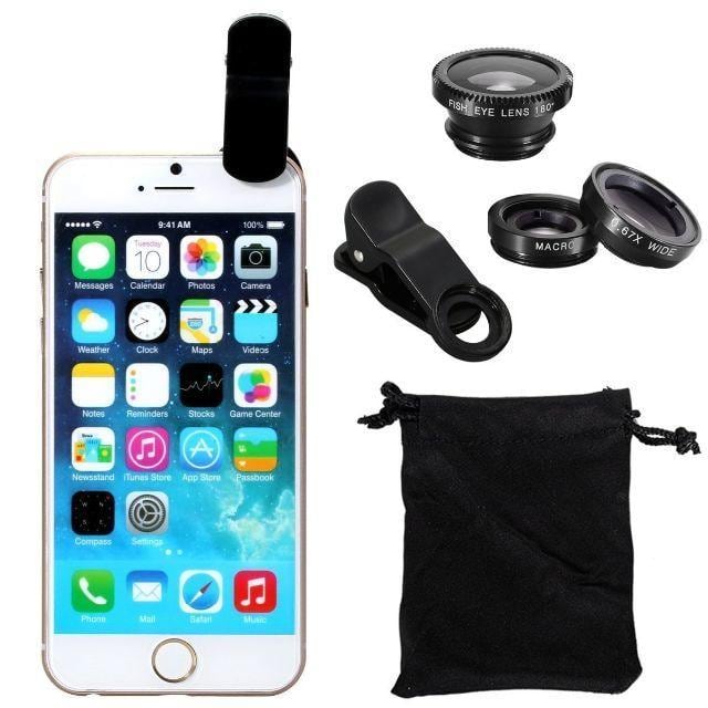iPhone・スマートフォン対応 魚眼 広角 マクロ 3in1レンズ iPhone・スマートフォン対応 魚眼 広角 マクロ 3in1レンズ
