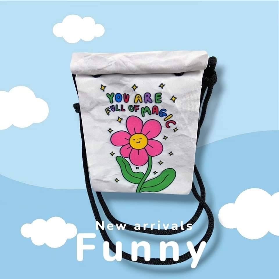 ロープショルダーバッグ【flower BAG】紙袋風 〚アメリカン雑貨 アメトイ〛