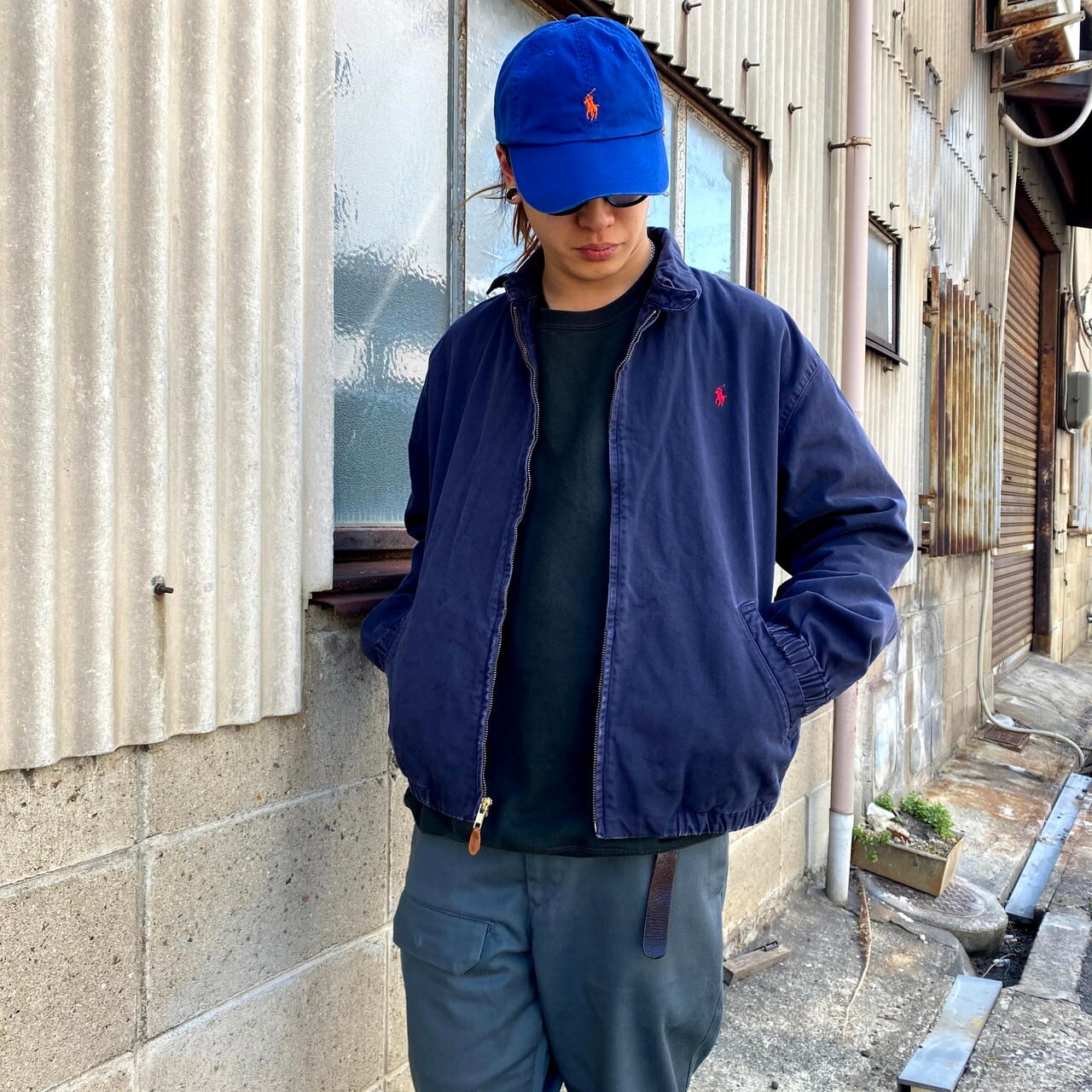 90年代 USA製 ラルフローレン スイングトップ メンズM 古着 90S ビンテージ ヴィンテージ Ralph Lauren ネイビー  紺色【ブルゾン・ジャケット】【SS2201-30】 | cave 古着屋【公式】古着通販サイト powered by BASE