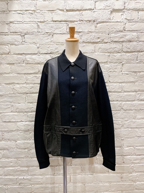60年代〜 レザー切替ヴィンテージニットジャケット | Used & Vintage 