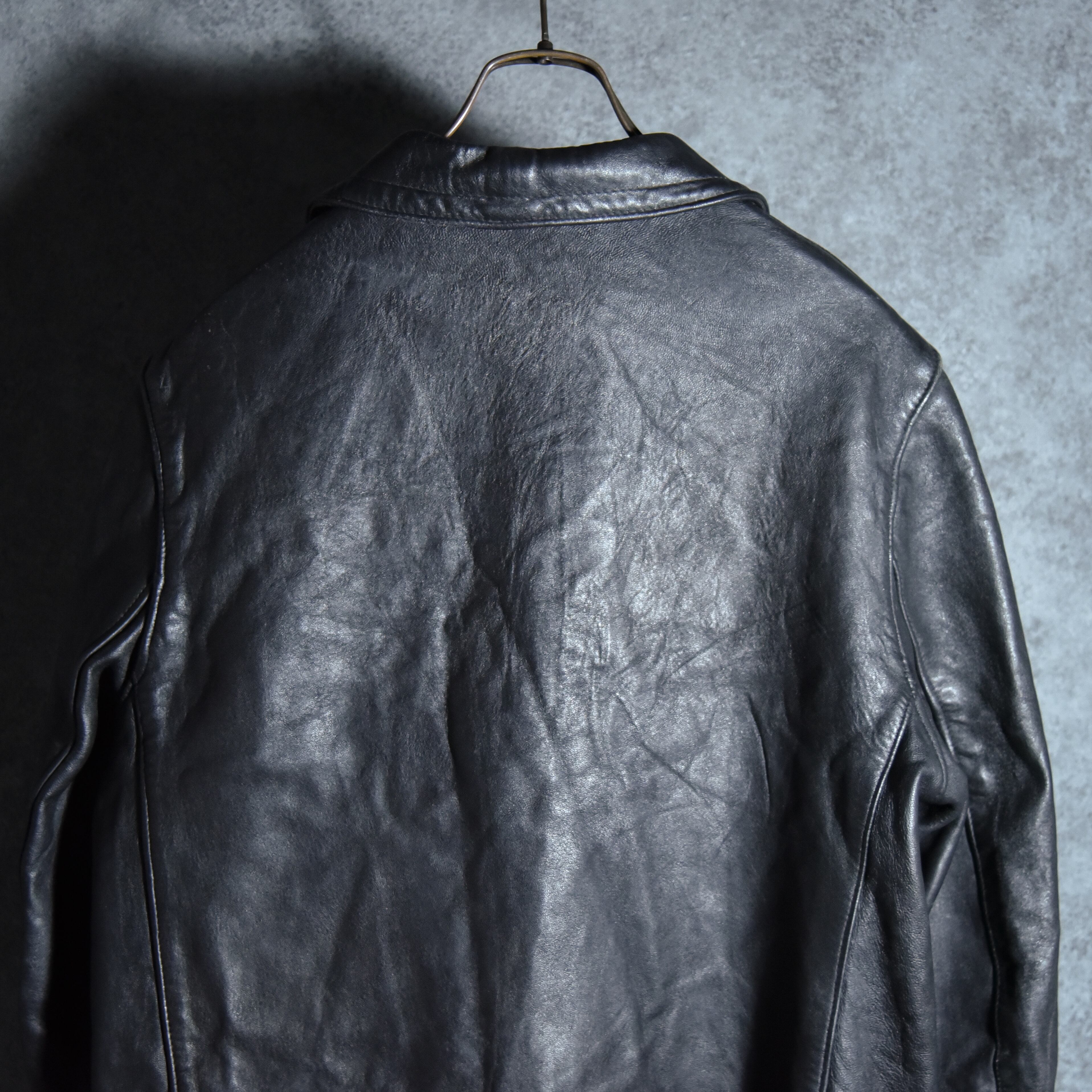 60s INTER VET レザーファイヤーマンジャケット フランス FRENCH ARMY LEATHER FIREMAN JACKET フランス軍 ファイヤーマン