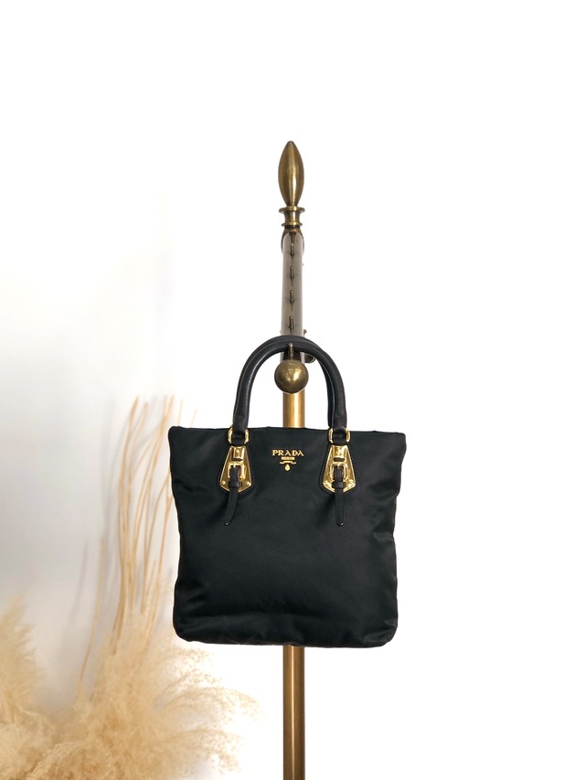 PRADA プラダ ハンドバッグ ブラック ロゴ ナイロン フロントバックル 2way vintage ヴィンテージ オールド rm4ygr