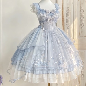 ゆめかわ♡ミモレ丈すずらんワンピース　wanpi172