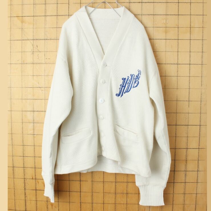 50s? 『vintage』 レタードカーディガン 50s Dehen knitting co