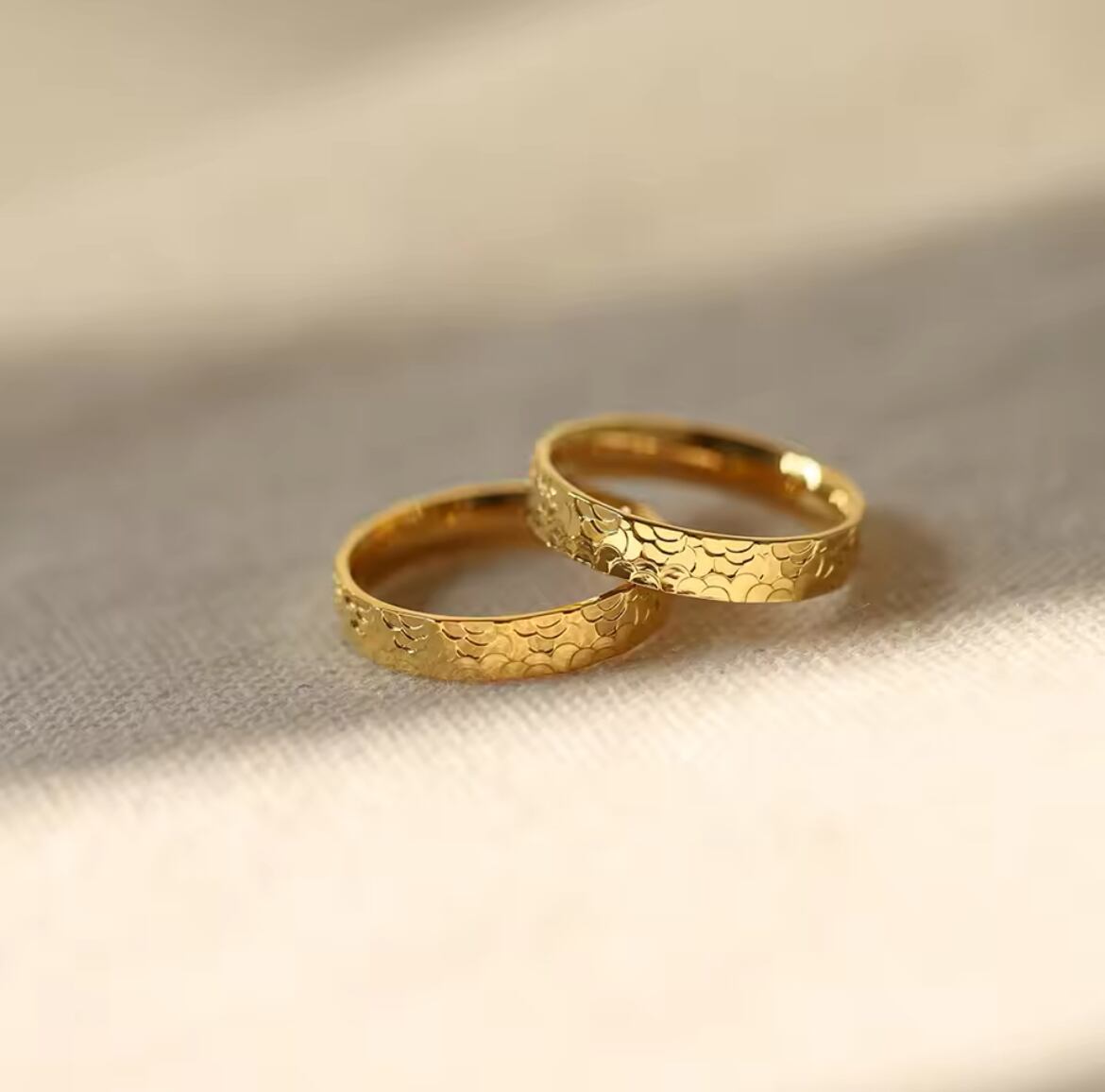 金アレ対応 18k でこぼこリング(0660)