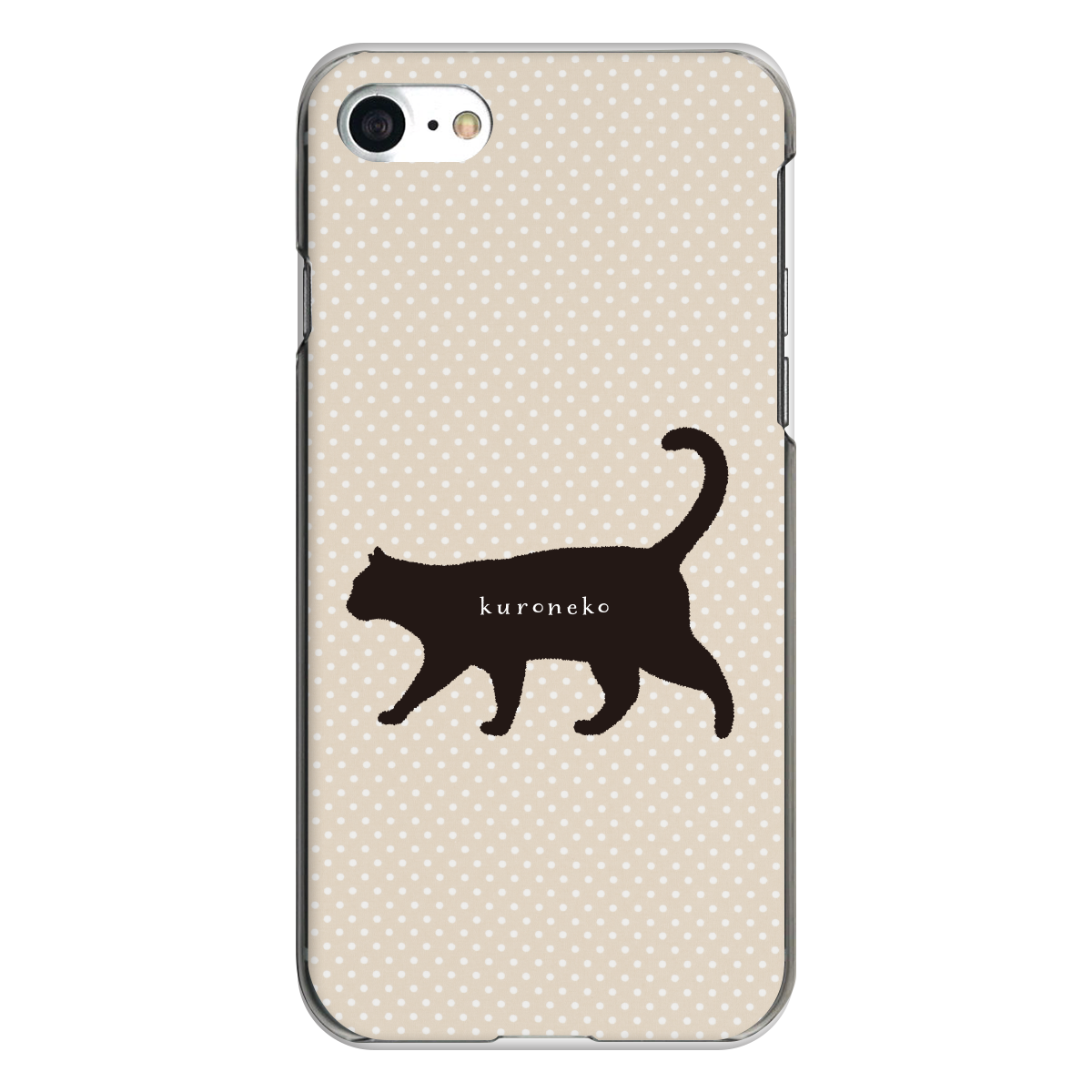 iPhone対応 スマホ ハードケース クリア クロネコ・ブラウン 猫 デザイナーズ 【iPhone17 / iPhone16e / AQUOS / Xperia 他 iPhone / Android ほぼ全機種対応】 |desr2930