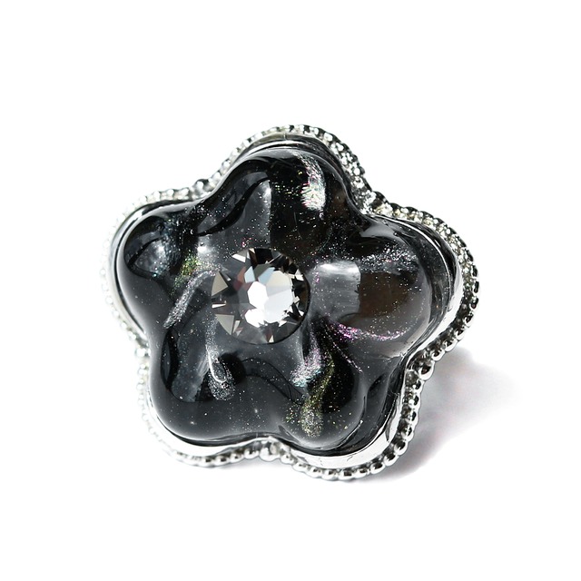 flower ring (black)