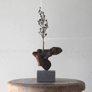 saisei  (再生) driftwood dryflower vase (フラワーベース)  cement Mサイズ 一輪挿し 2