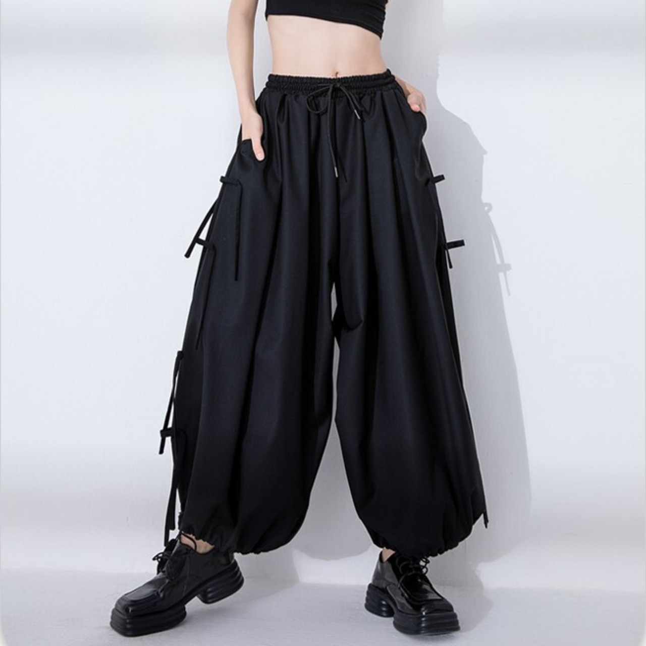 【UNISEX】 Drawstring Wide Leg Pants / ドローストリング ワイドレッグ パンツ
