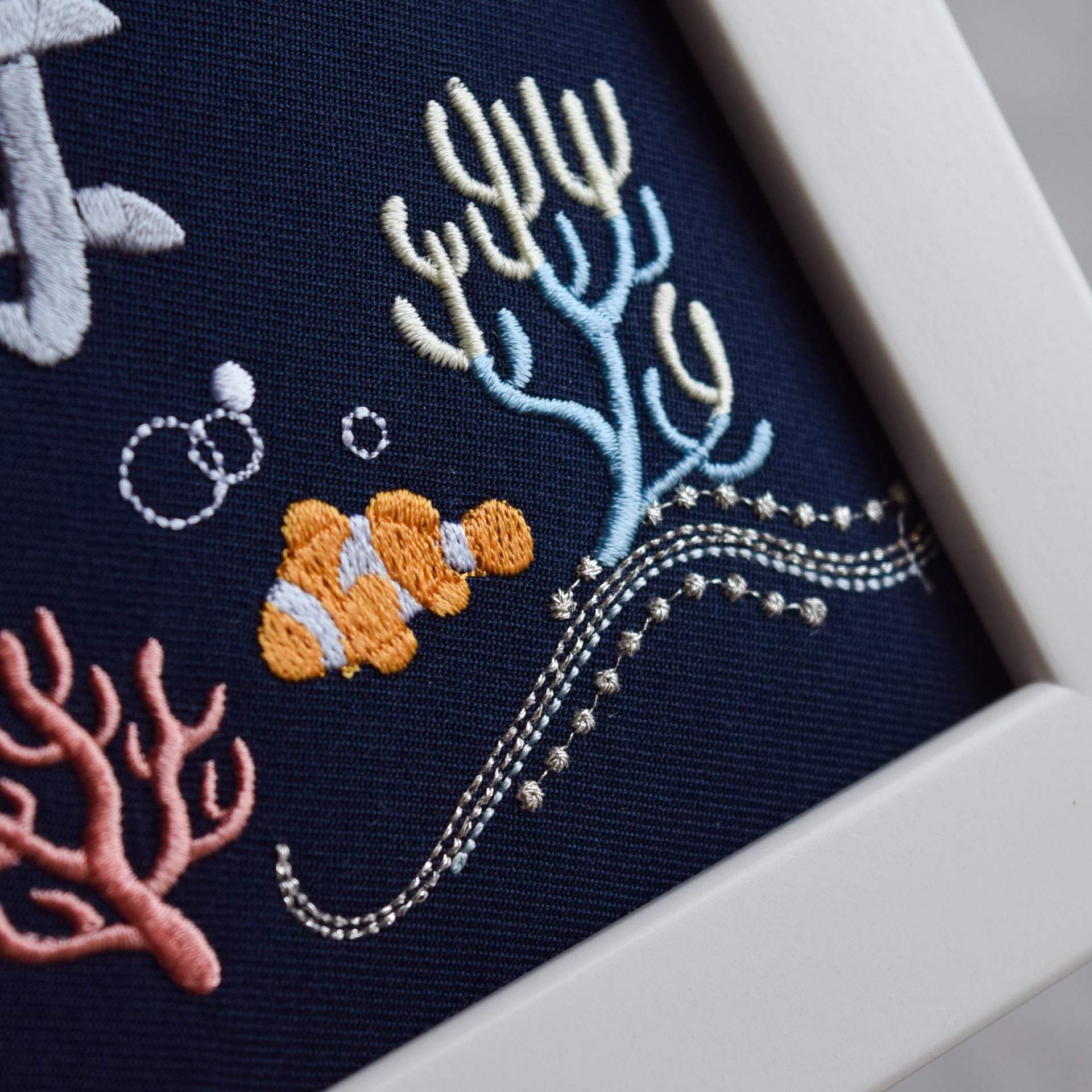 刺繍命名ボード【海|ネイビー|A5サイズ】命名書 こどもの日 端午の節句