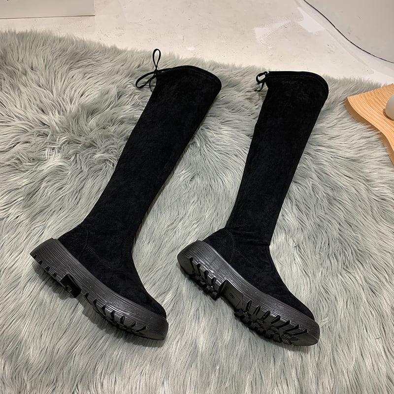 薄手ストレッチブーツレッドブラックカジュアルスリーブ 靴 シューズ エラスティック 伸縮 フェイクシューズ39546119975