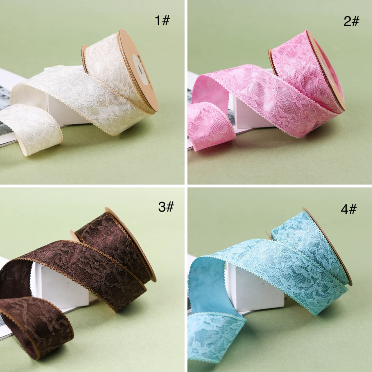 リボン レース まとめ売り ハンドメイド 花柄 レース リボン 幅約38mm 布 お花 フラワー 01040017 ハンドメイド