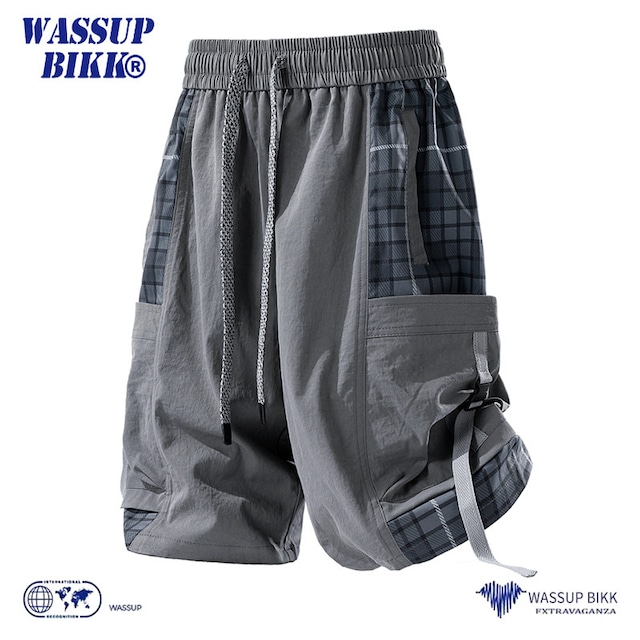 【WSシリーズ】★ショートパンツ★ 3color ボトムス ズボン 夏服 メンズ 大きいサイズ チェック柄 黒 灰 青