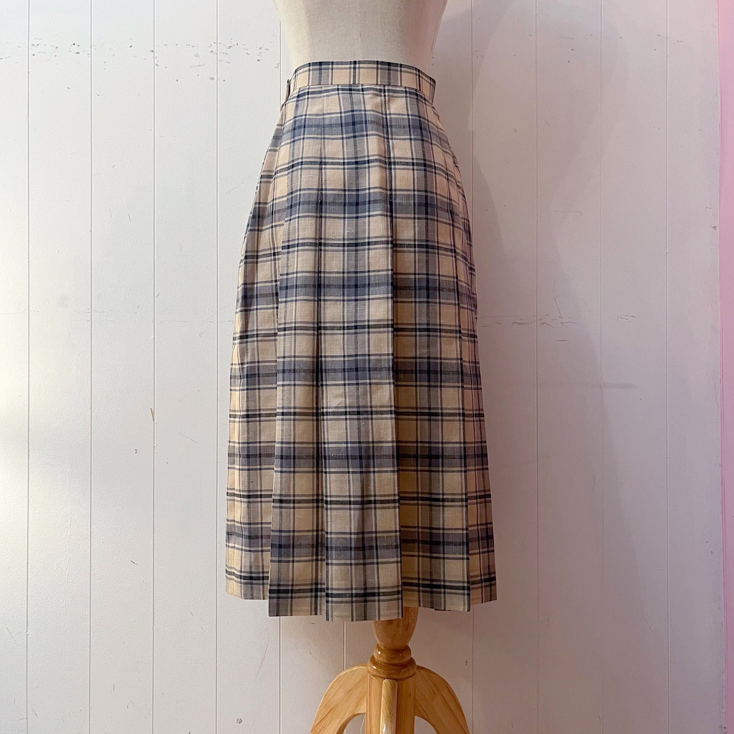 DAKS / blue beige check skirt