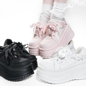 ゆめかわ♡全３カラー　厚底リボンシューズ　kutu30　