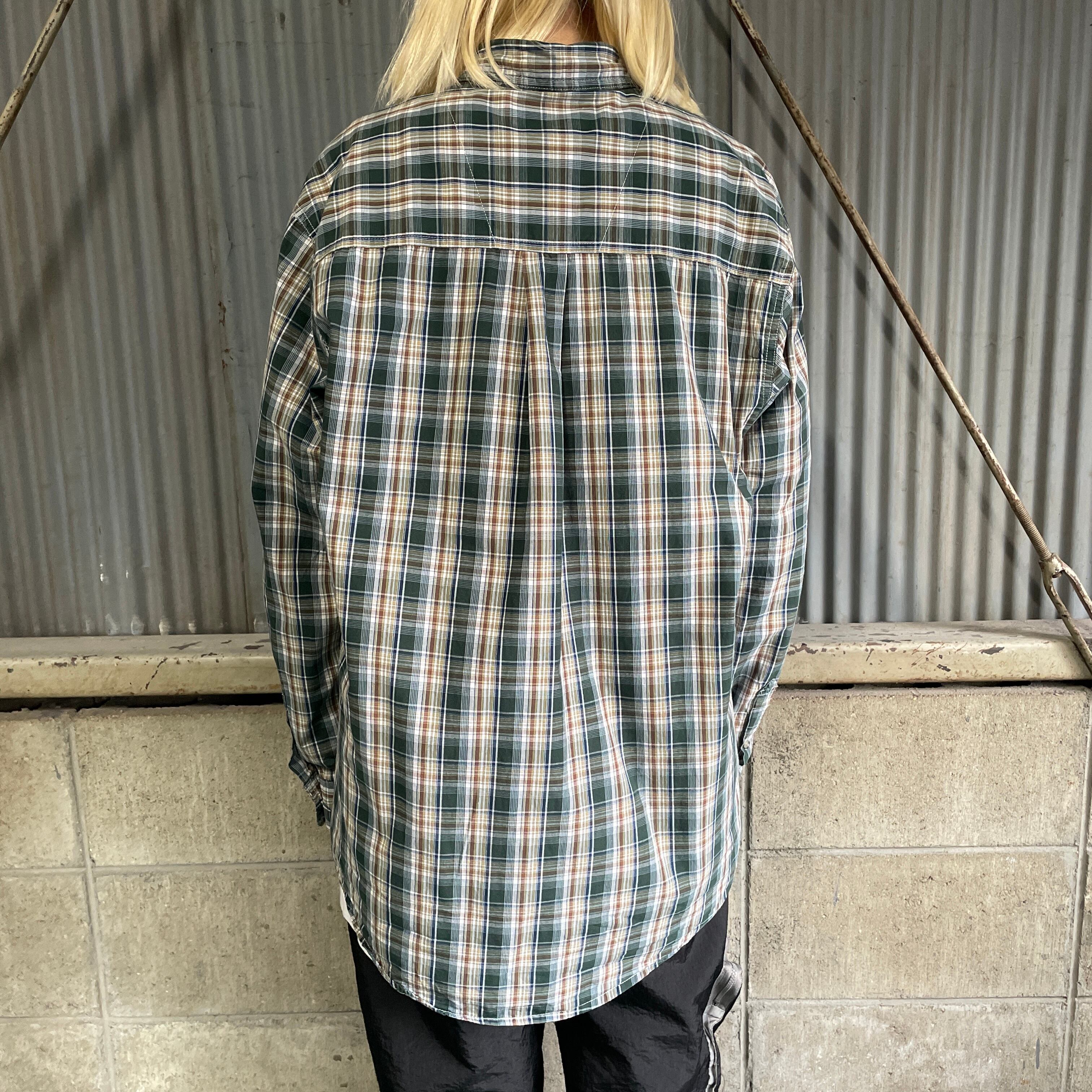 Wrangler ラングラー チェックシャツ 長袖 メンズL 古着 ボタンダウン 