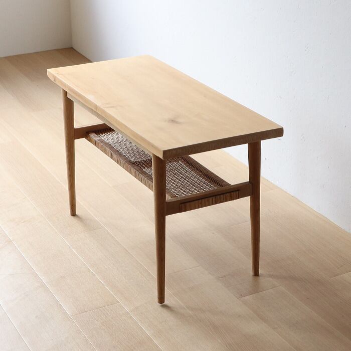 ラタン昭和レトロサイドテーブルアンティーク