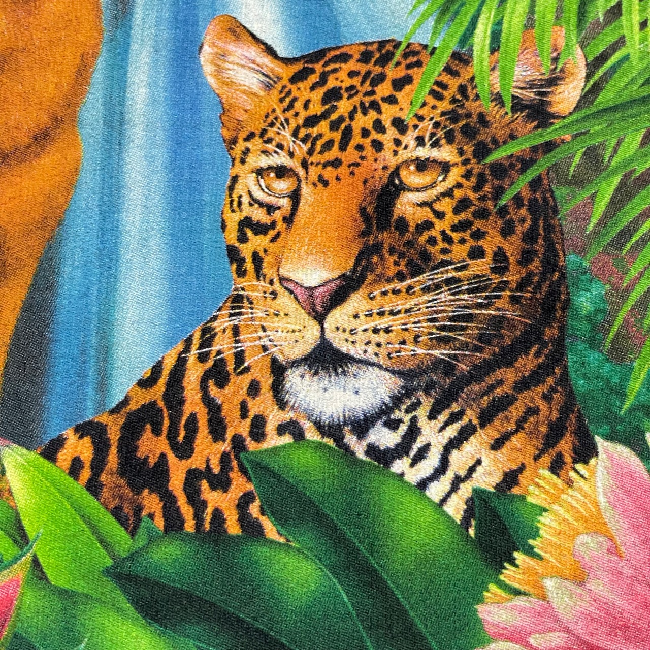 【ALORE】USA製 Tシャツ アニマルプリント シングルステッチ アローレ M ヒョウ ジャングル US古着