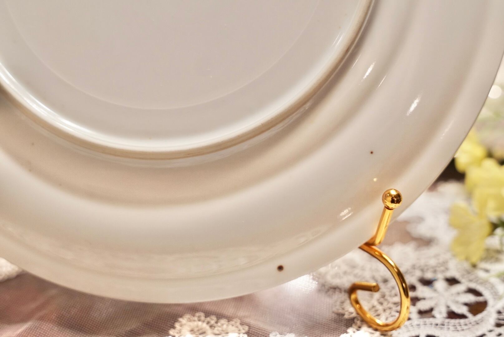 A【TOYU CHINA】東洋陶磁器 花柄 25.5cmディナープレート ヴィンテージ