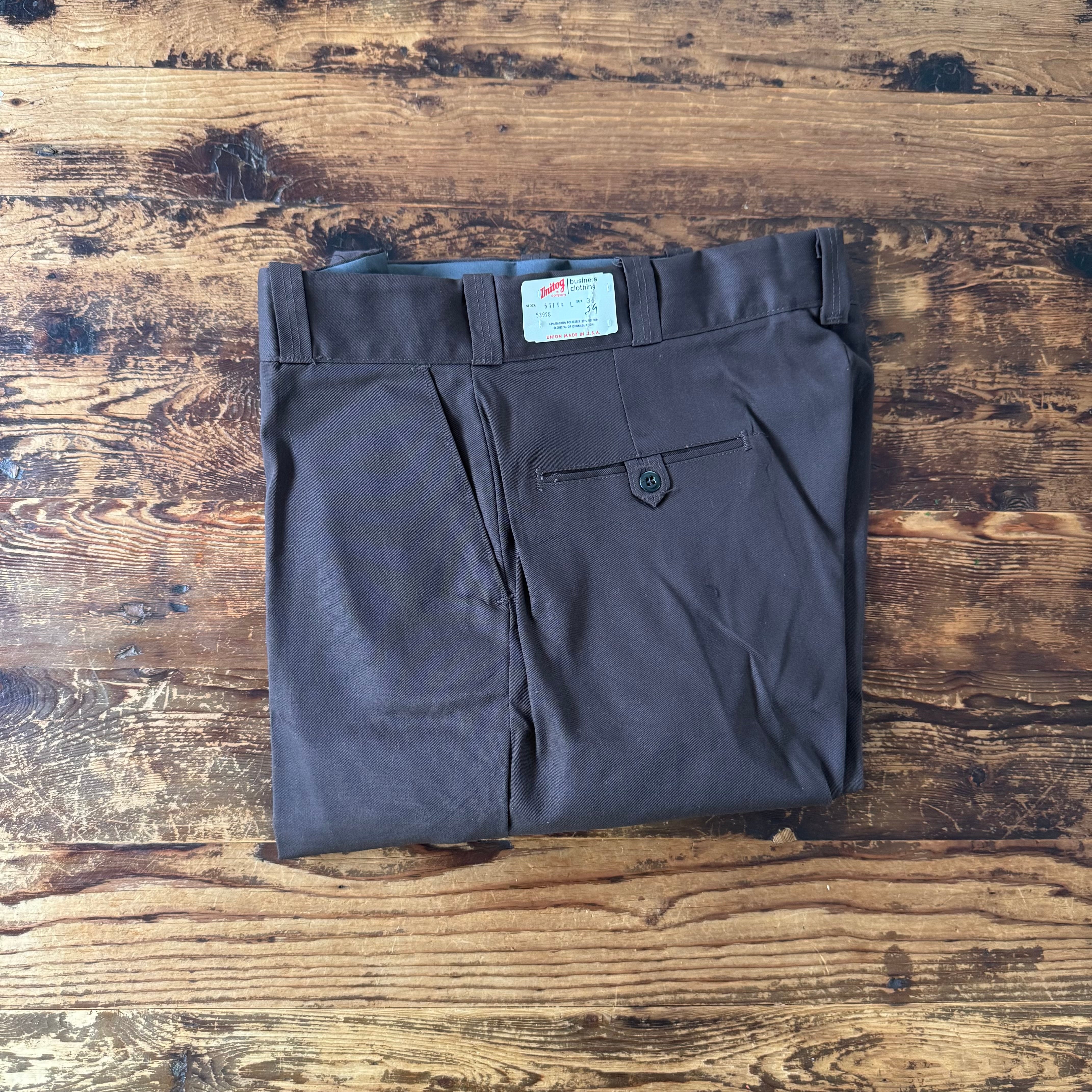Circa 70's Deadstock Unitog Brown Work pants/W36