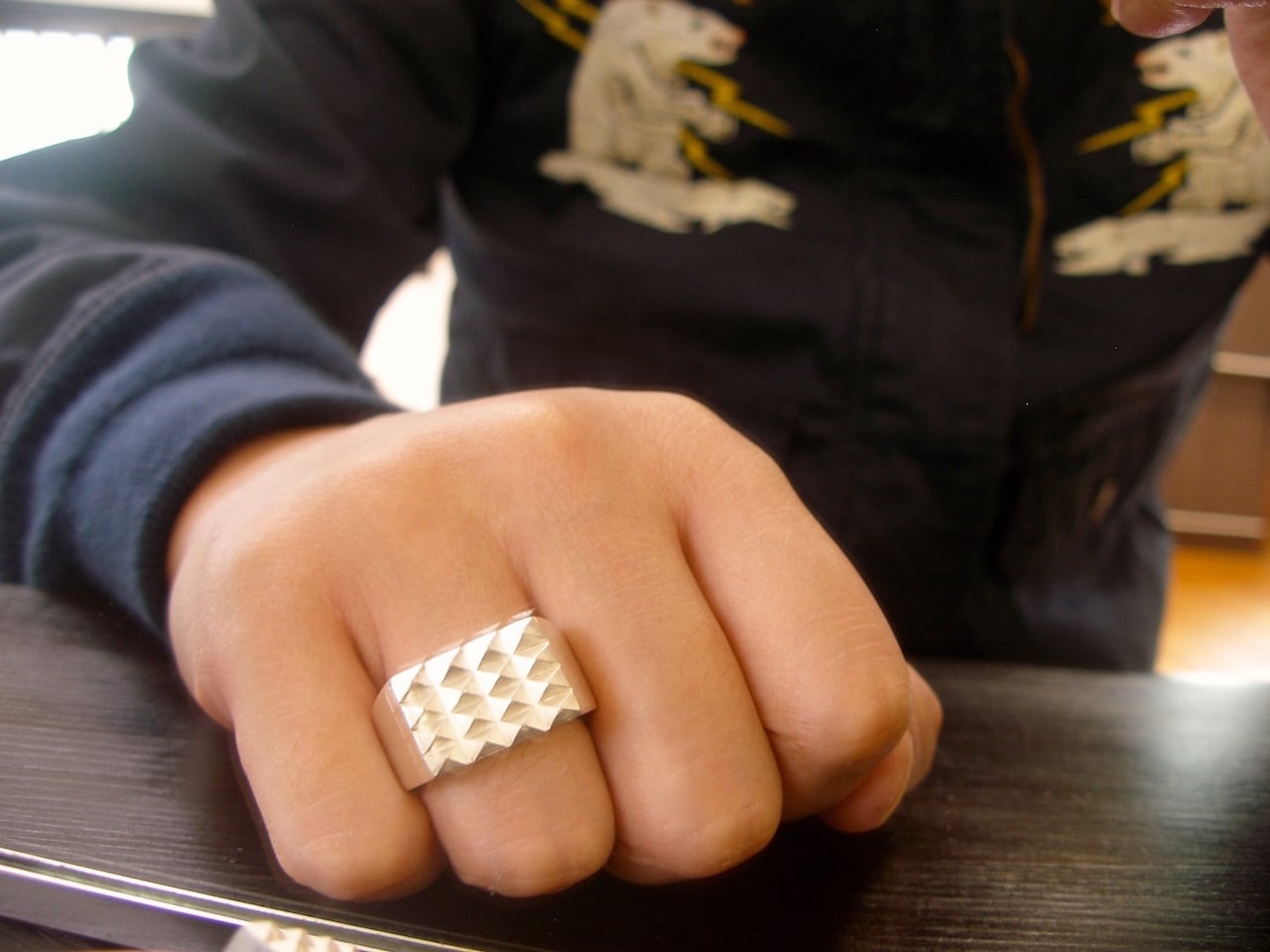 仁尾彫金『印台スタッズリング』ハンドメイド156 | 仁尾彫金