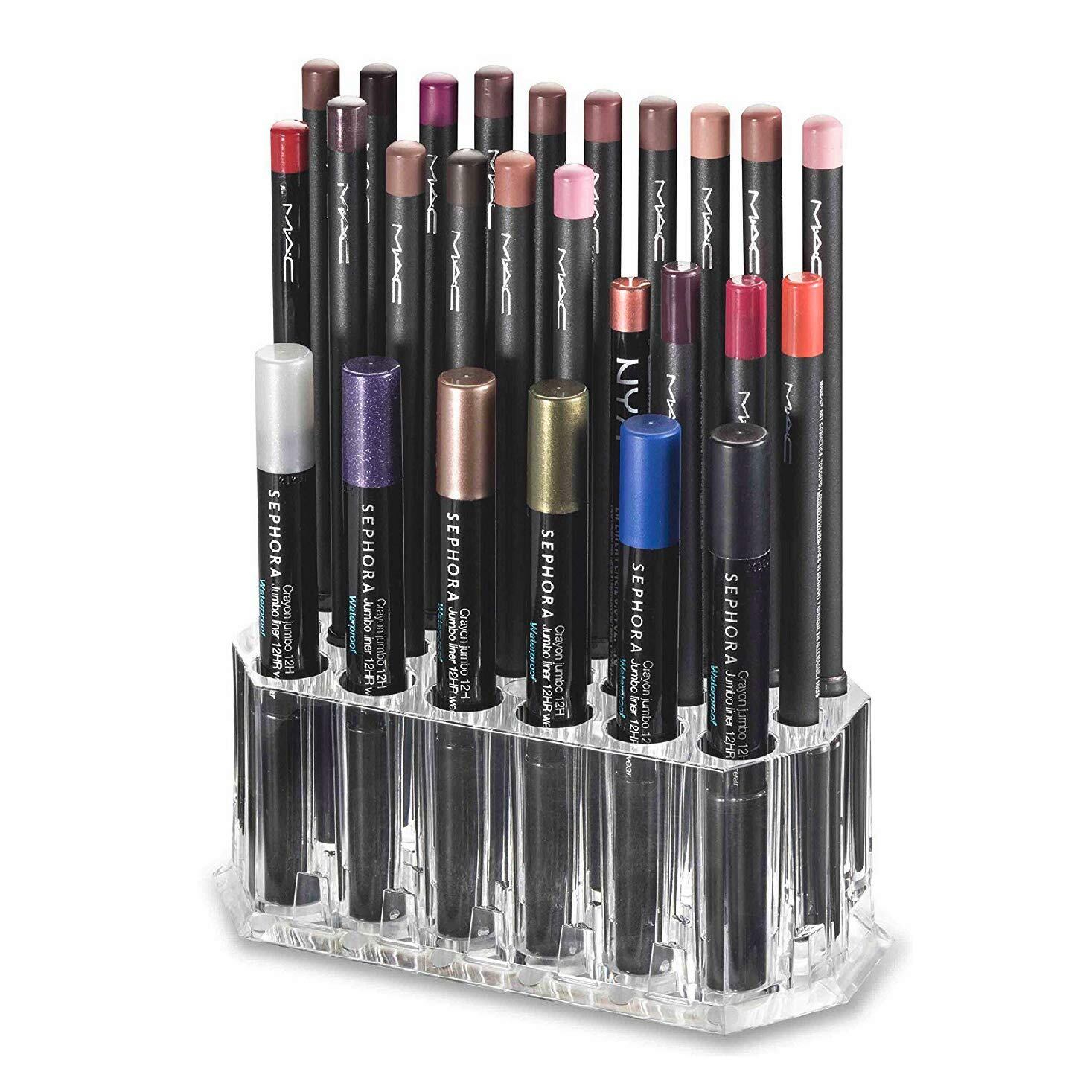 【新着特価】ColorfylCoco コスメ収納 大容量 メイクペンシル ペンスタンド 26ポケット ペン立て ペンホルダーリップライナー アイライナー メイクブラシ 収納アクリルホルダー アクリル スタンド