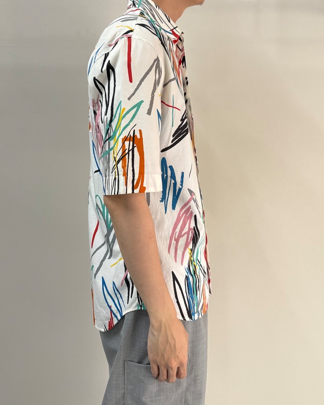【2015/SS Dior HOMME】scribble half sleeve shirt