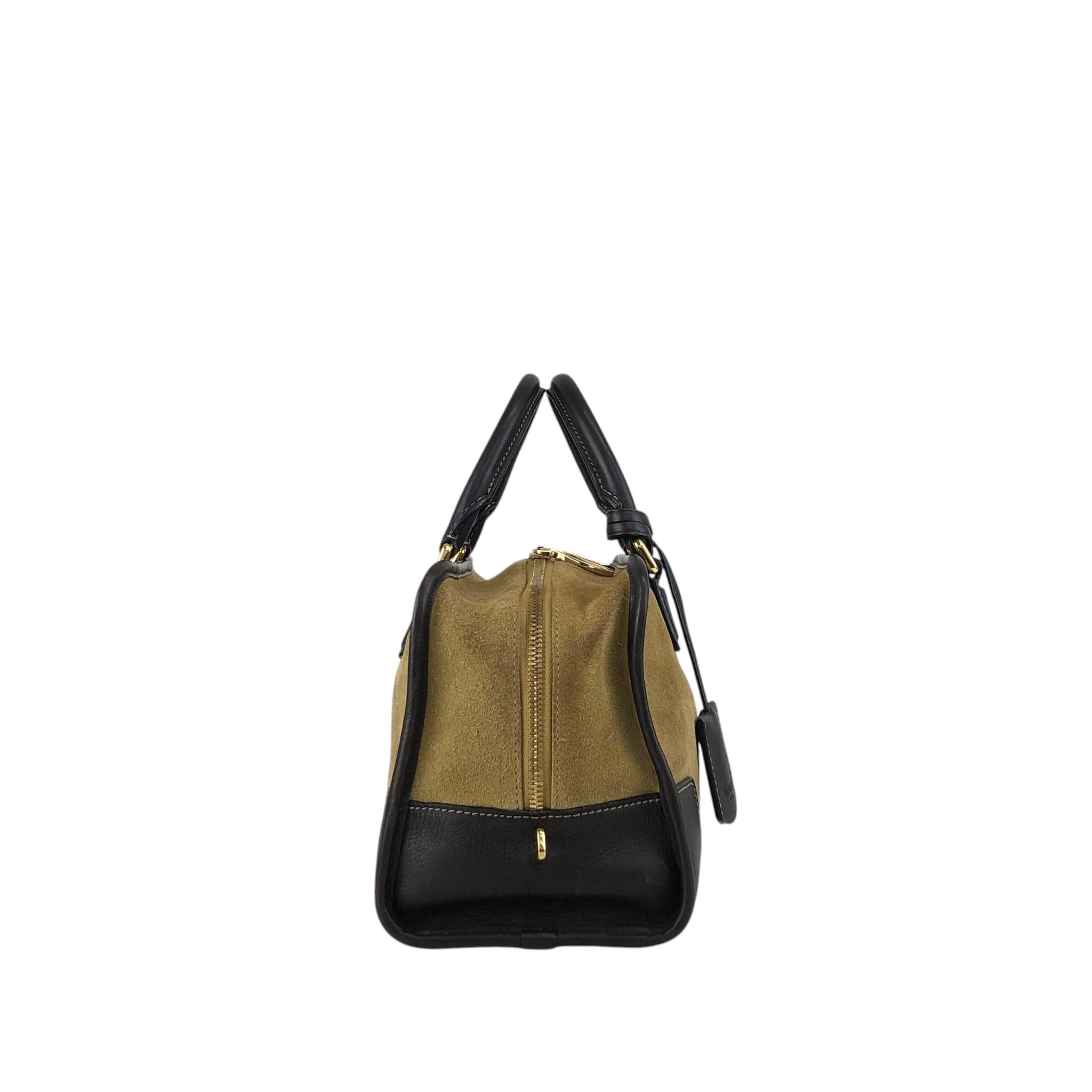 LOEWE ロエベ アマソナ28 ハンドバッグ ベージュ アナグラム スエード
