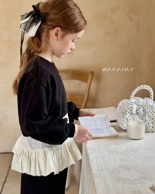 【予約/送料無料】POISSON / autumn cropped sweatshirt