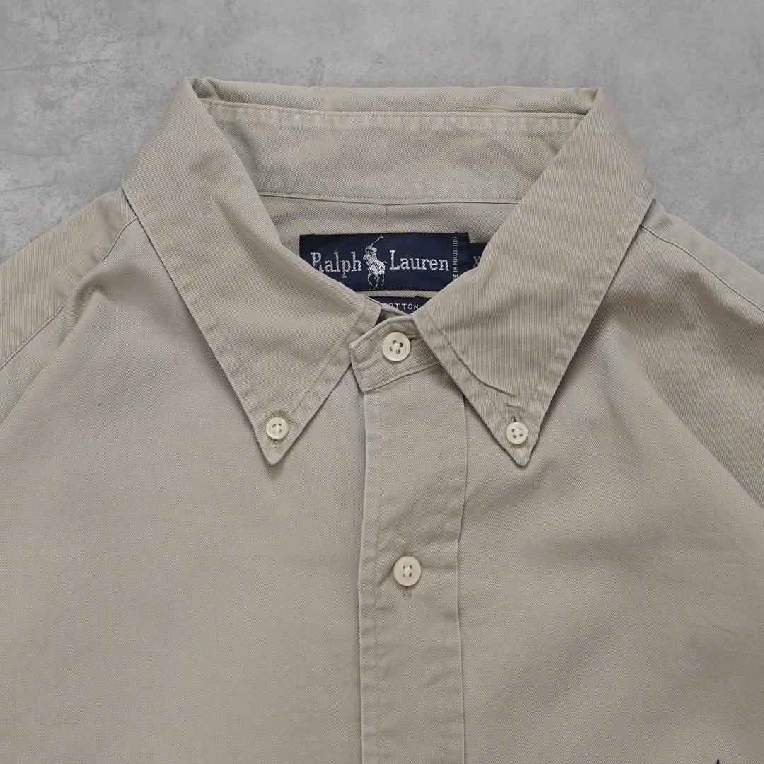 古着 90s ポロ ラルフローレン 刺繍 ナイロン ブルソンジャケット ベージュ 古着 90s ポロ ラルフローレン 刺繍 ナイロン ブルソン