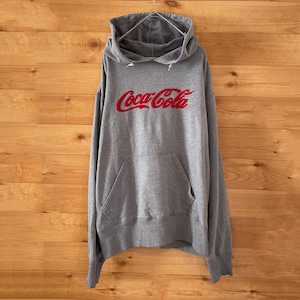 【CocaCola】コカコーラ 薄手 スウェット プルオーバー パーカー  春物 刺繍ロゴ アメリカ古着