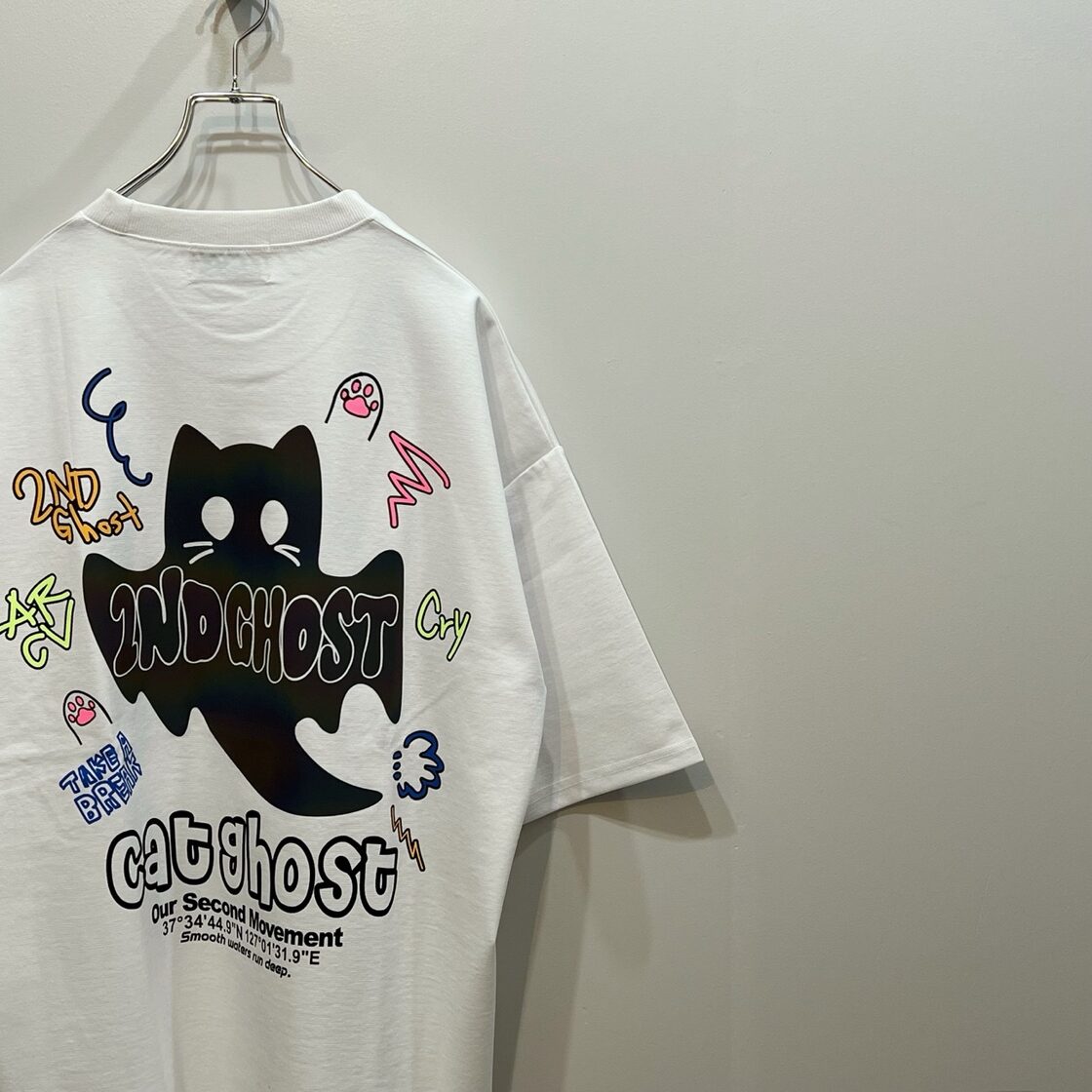 VT-01586-1】Cat Ghost T-shirt / 2ND ARCHIVE / 24/7TOKYO / ネコ 