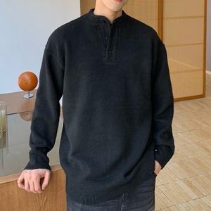 ヘンリーネックシンプルニット C10465