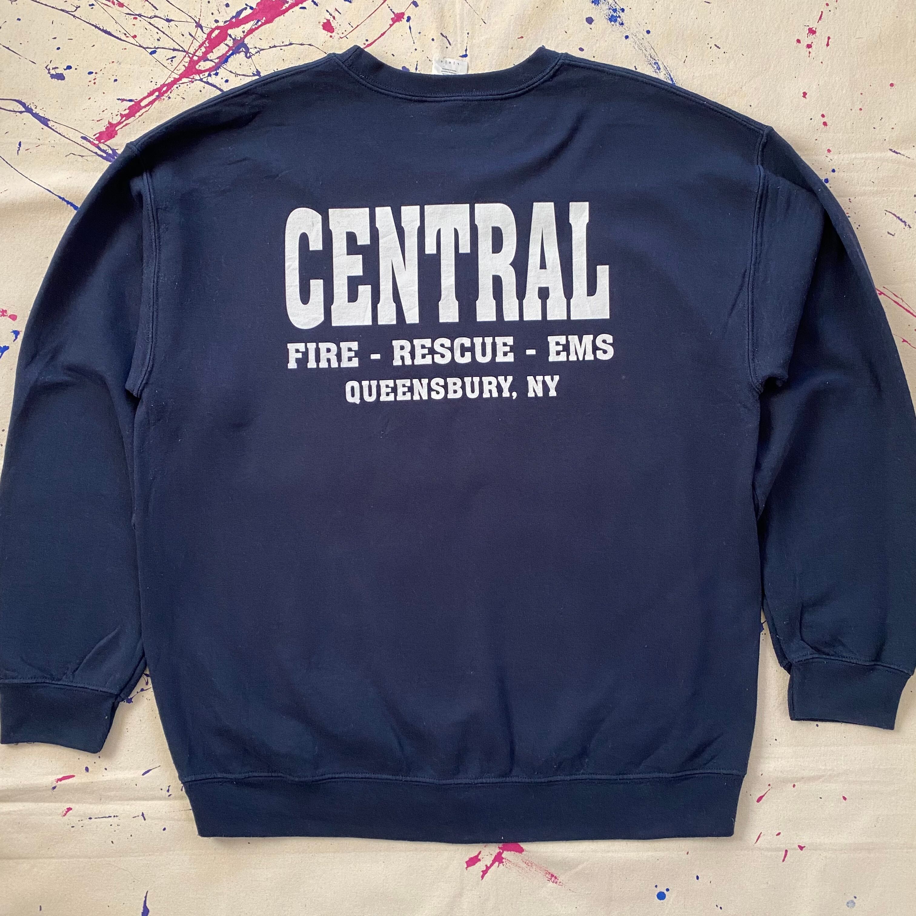 made in Honduras GILDAN FIRE-RESCUE-EMS cotton Sweat shirt {ホンジュラス製 ギルダン コットンスエット トレーナー 古着 USED メンズ}ユニセックス