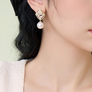 アンティーク風装飾パールピアス&イヤリング 1 col00536