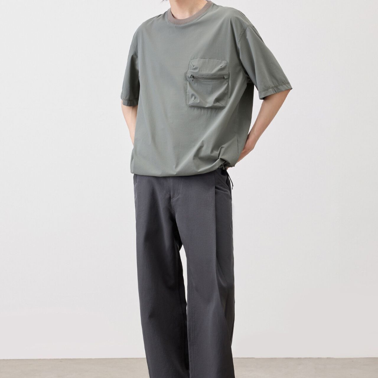 裾ドローコードTシャツ　MT0170006