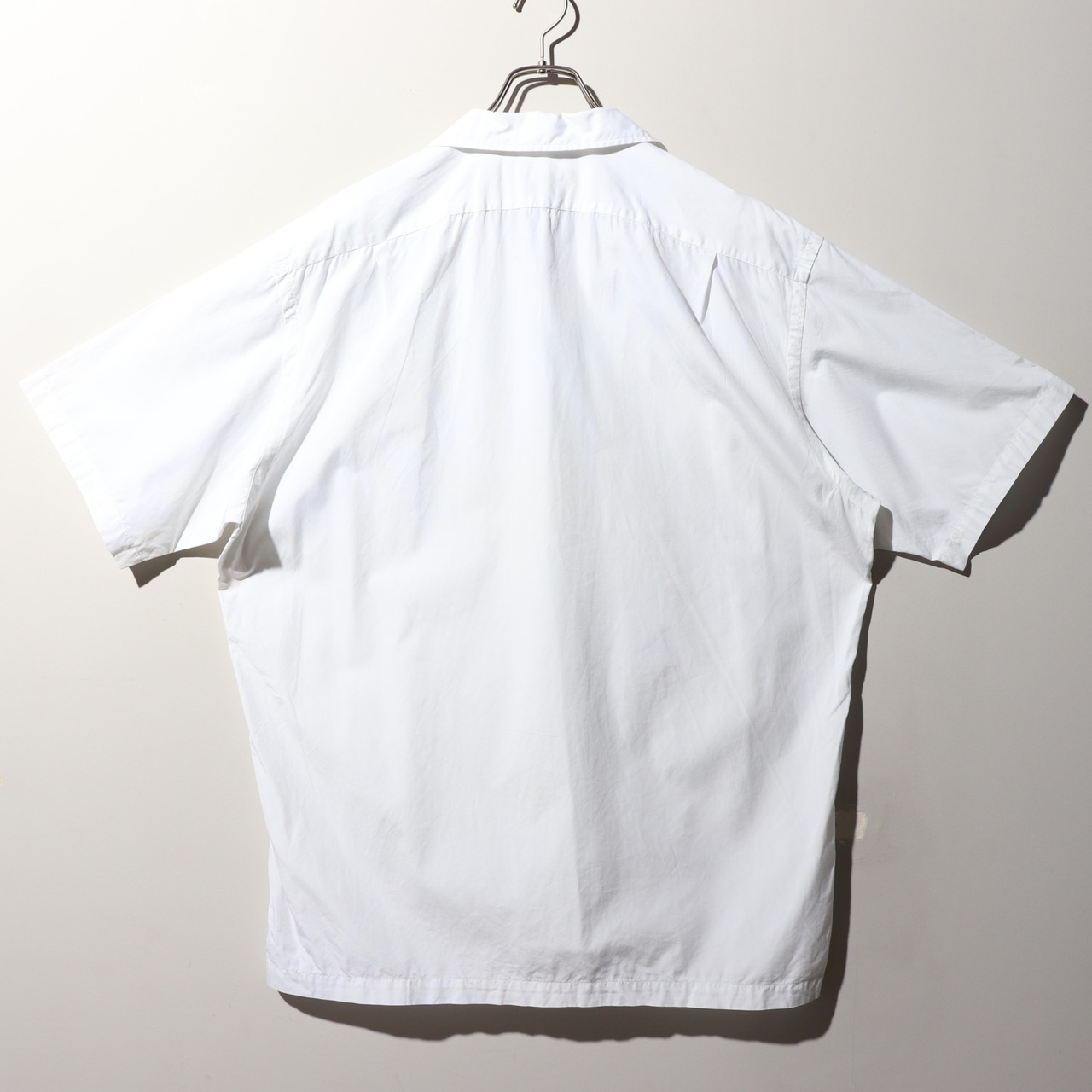 美品 L 完全無地 白 ポプリン Clayton ポロラルフローレン 半袖開襟シャツ ホワイト Polo Ralph Lauren