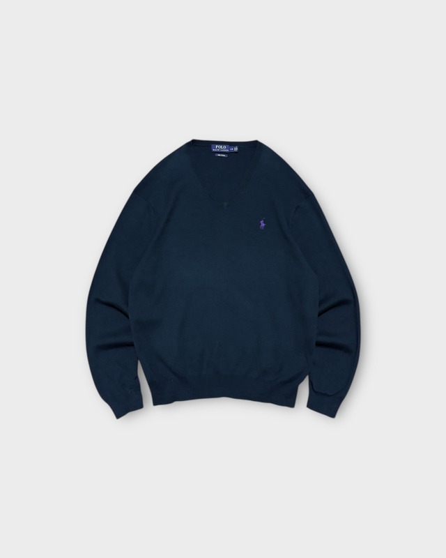 【Used】“Polo Ralph Lauren” Pima Cotton V-Neck Knit Sweater