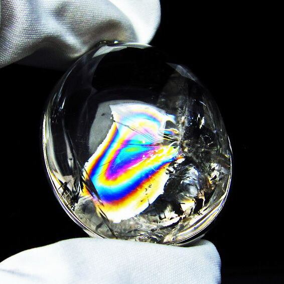 水晶 ペンダント 虹入り 一点物 112-8308