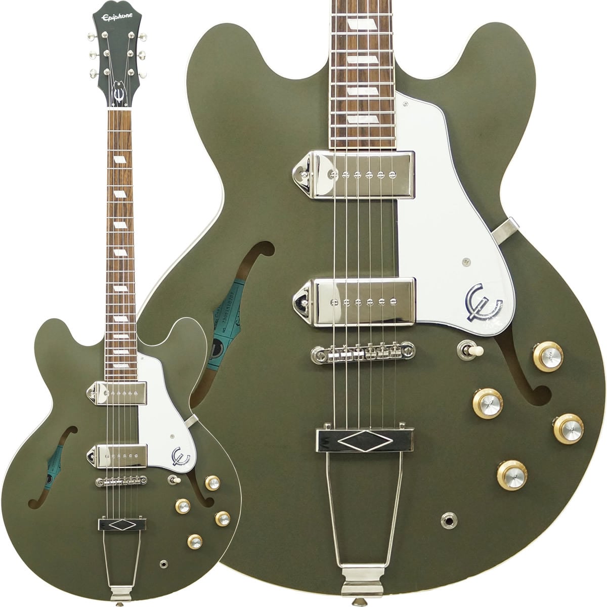 Epiphone Casino Worn Olive Drab中古美品 Epiphone Casino Worn (Worn Olive Drab) [USED]（中古）【楽器検索