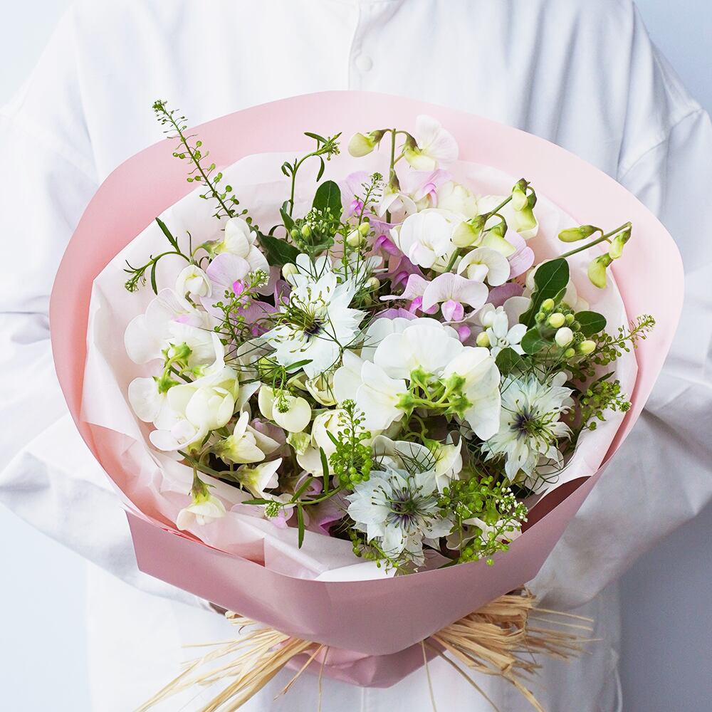 宿根スイートピーのブーケ Prunelle プリュネル 送料込 よいはな Yoihana 最高品質のお花をお届けするネット通販