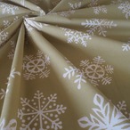 ブロックプリント生地【50cm単位】インド綿  Winter(雪の結晶) ベージュ #44810-BG1