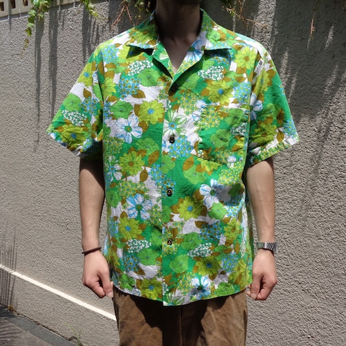 60's Flower pattern Hawaiian shirts／60年代 フラワー パターン ハワイアン シャツ　アロハ