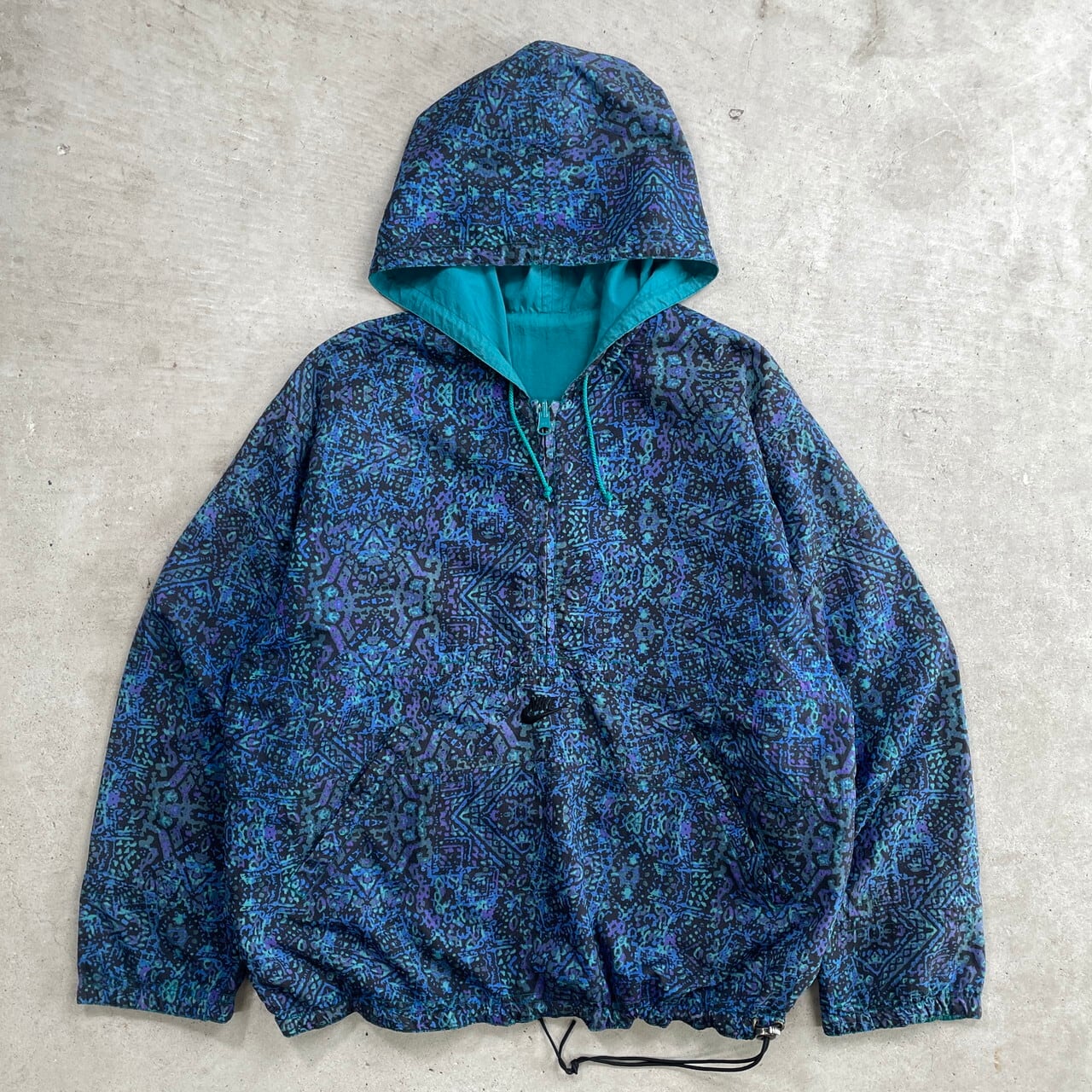 90sNIKE NIKE ナイキ 総柄 スウォッシュ Lサイズ相当 90s 長袖ポロシャツ ナイキ ビッグプリント 筆記体ロゴ スウッシュ 白タグ 銀タグ ビッグシルエット 半袖 Tシャツ Lサイズ相当 霜降りグレー 古着