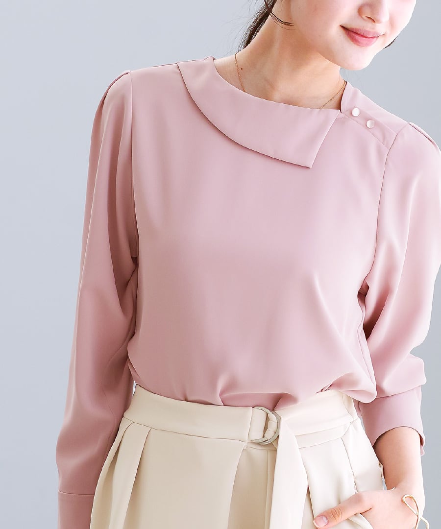 SALE 30％OFF】【 顔まわり華やぐ 】 ソフトデシン・アシメカラー