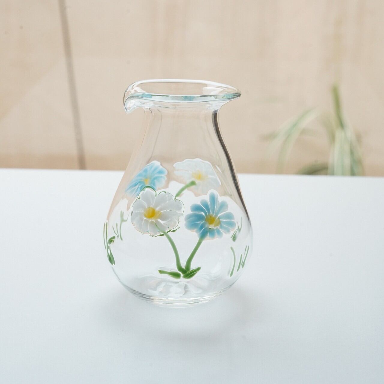 【竹川久仁子】耐熱ガラス ピッチャー 花 T-7-B