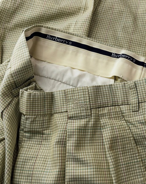 90s Burberry 2tac Plaid Cotton Slacks