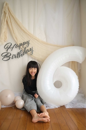 Big Number Balloon 40インチ_White（1,2,3）