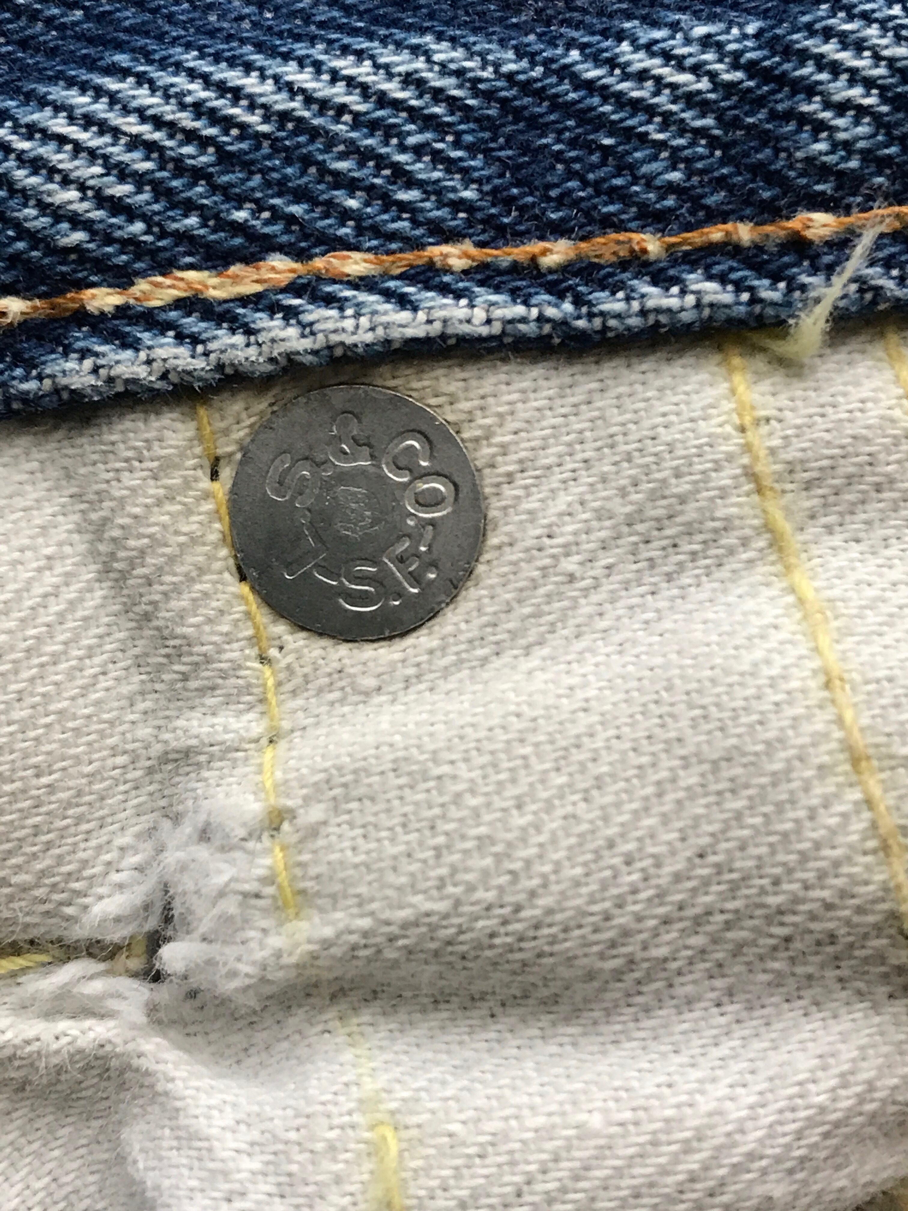 60's Levi's 505 BIG-E デニムパンツ リメイク 美色 リペア跡あり 実寸(35×31.5)